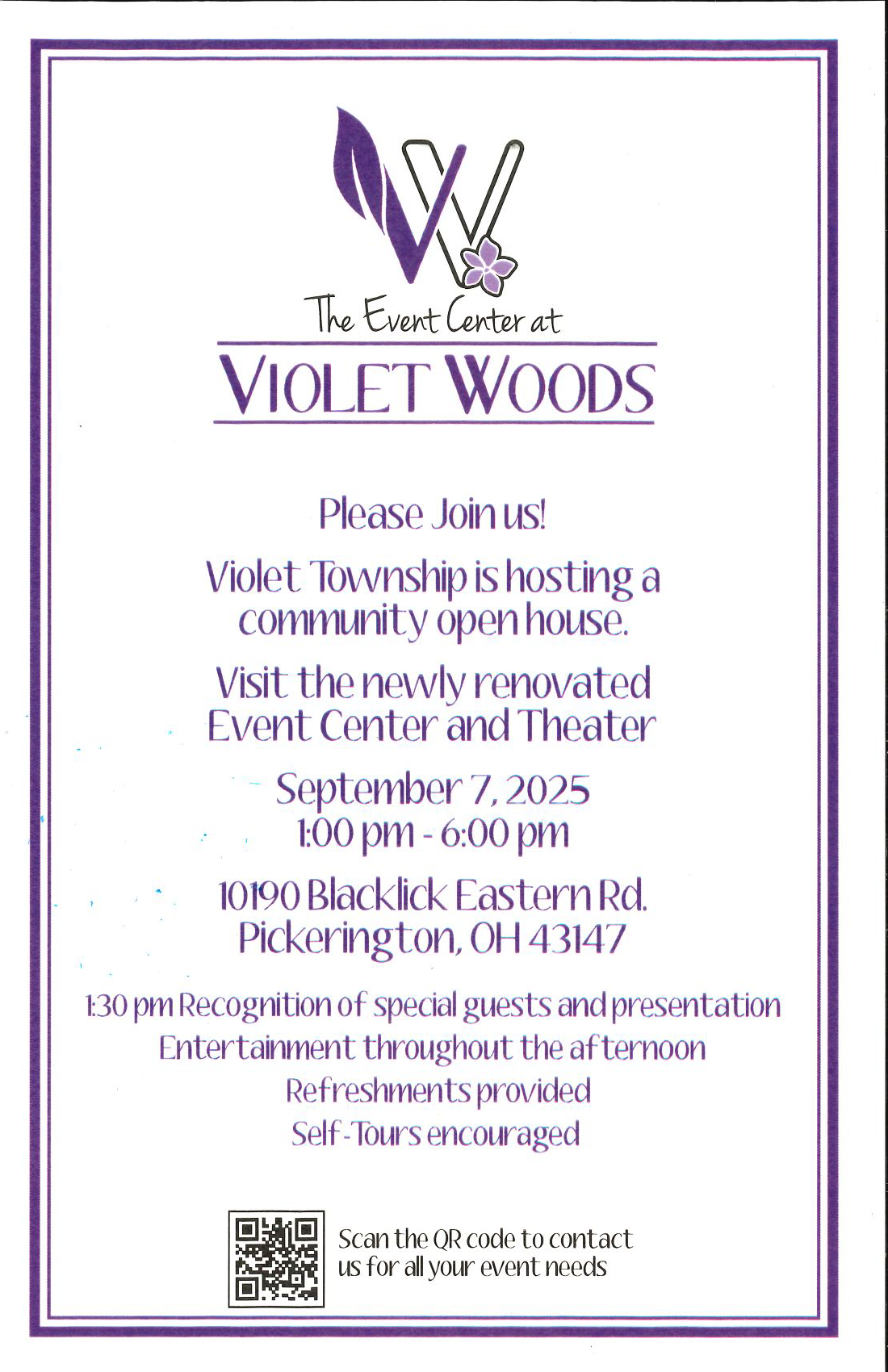Violet Woods Open House 09-07-2025
